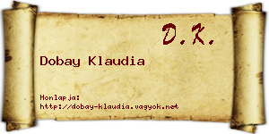 Dobay Klaudia névjegykártya